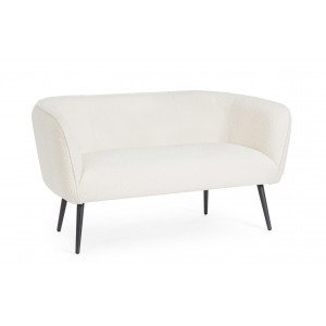 VANELLE design boucle kanapé - 126cm- szürke/fehér