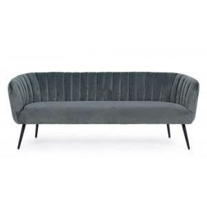 VANELLE design bársony kanapé - 175cm - szürke/kék