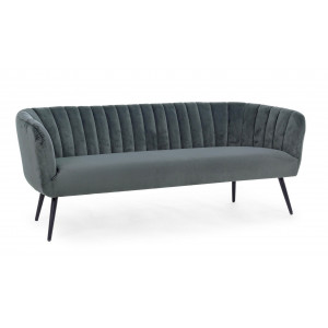 VANELLE design bársony kanapé - 175cm - szürke/kék