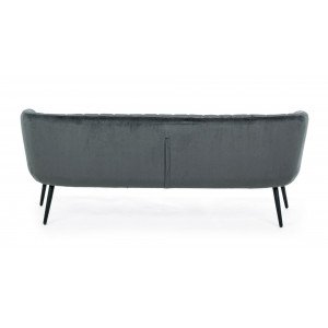 VANELLE design bársony kanapé - 175cm - szürke/kék