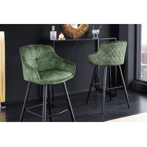 EUPHORIA design bársony bárszék - zöld INVICTA