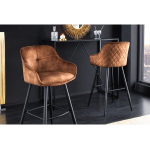 EUPHORIA design bársony bárszék - barna INVICTA