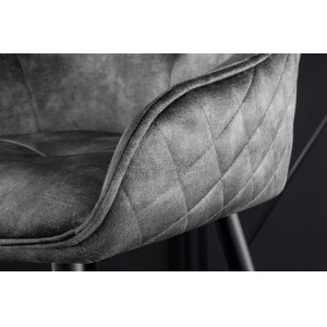 EUPHORIA design bársony bárszék - szürke