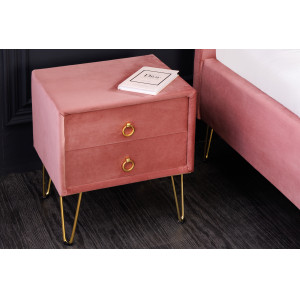 PEARL exkluzív bársony éjjeliszekrény - mályva Éjjeliszekrények