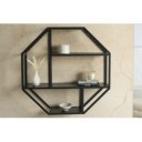 SLIM LINE modern fali polc - 77cm - tölgy - fekete