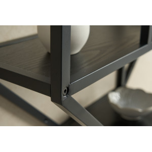 SLIM LINE modern fali polc - 77cm - tölgy - fekete