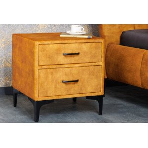 BOUTIQUE modern bársony éjjeliszekrény - sárga Éjjeliszekrények
