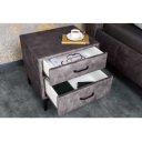 BOUTIQUE modern bársony éjjeliszekrény -szürke