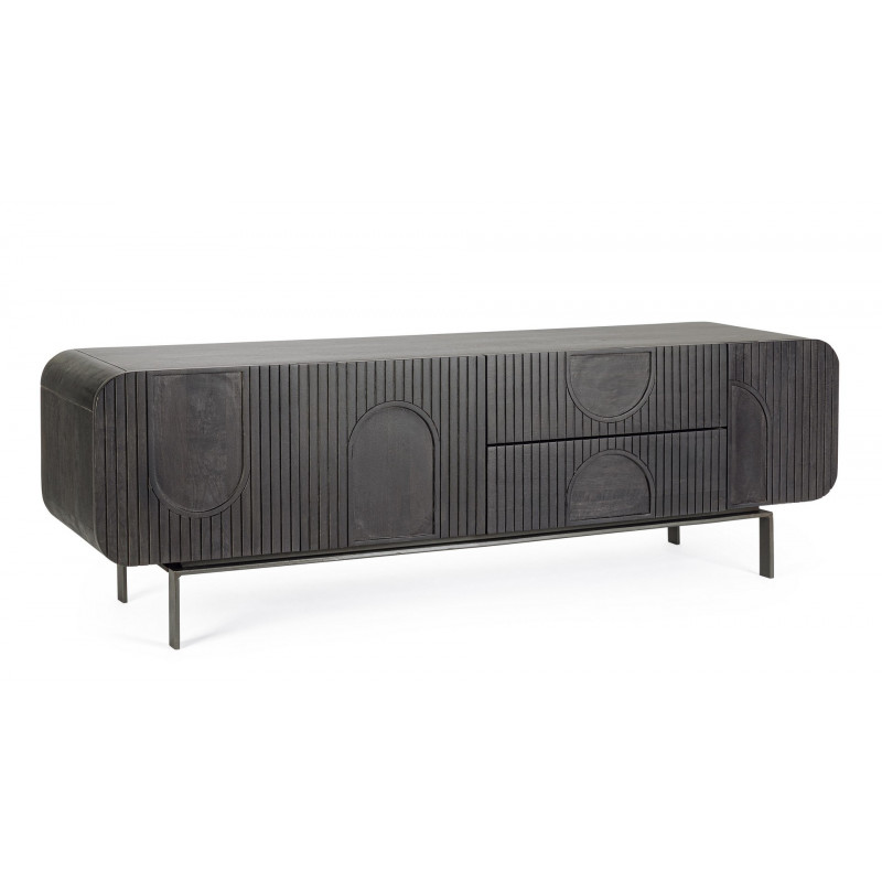ORISSA BLACK modern mangófa TV-szekrény - 172cm
