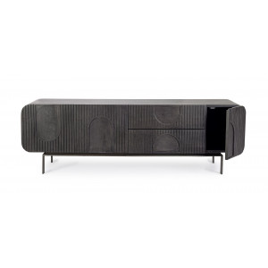 ORISSA BLACK modern mangófa TV-szekrény - 172cm
