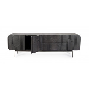 ORISSA BLACK modern mangófa TV-szekrény - 172cm