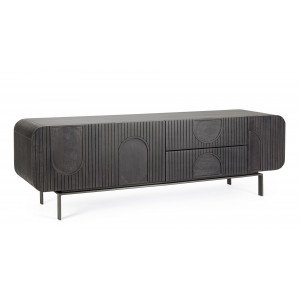 ORISSA BLACK modern mangófa TV-szekrény - 172cm BIZZOTTO