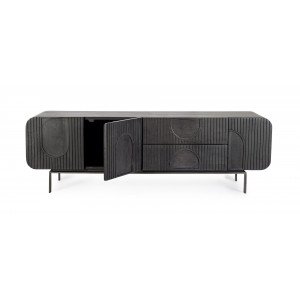 ORISSA BLACK modern mangófa TV-szekrény - 172cm