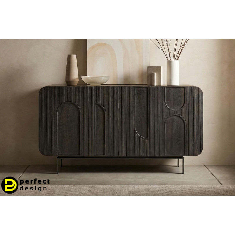 ORISSA BLACK modern mangófa komód - 145cm