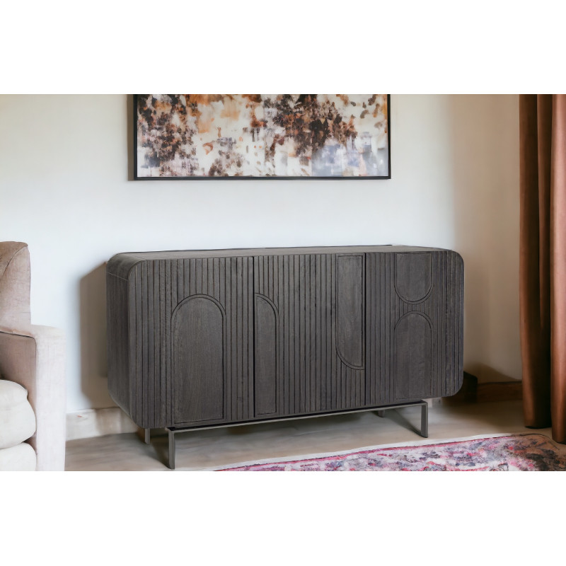 ORISSA BLACK modern mangófa komód - 145cm