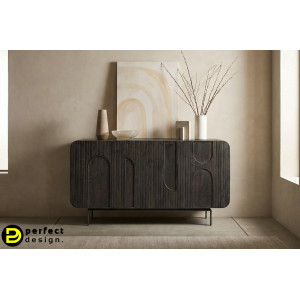 ORISSA BLACK modern mangófa komód - 145cm