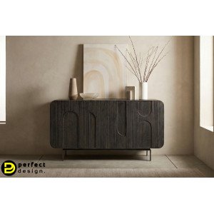 ORISSA BLACK modern mangófa komód - 145cm