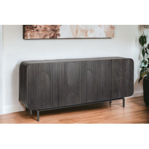 ORISSA BLACK modern mangófa komód - 180cm BIZZOTTO