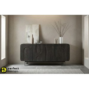 ORISSA BLACK modern mangófa komód - 180cm