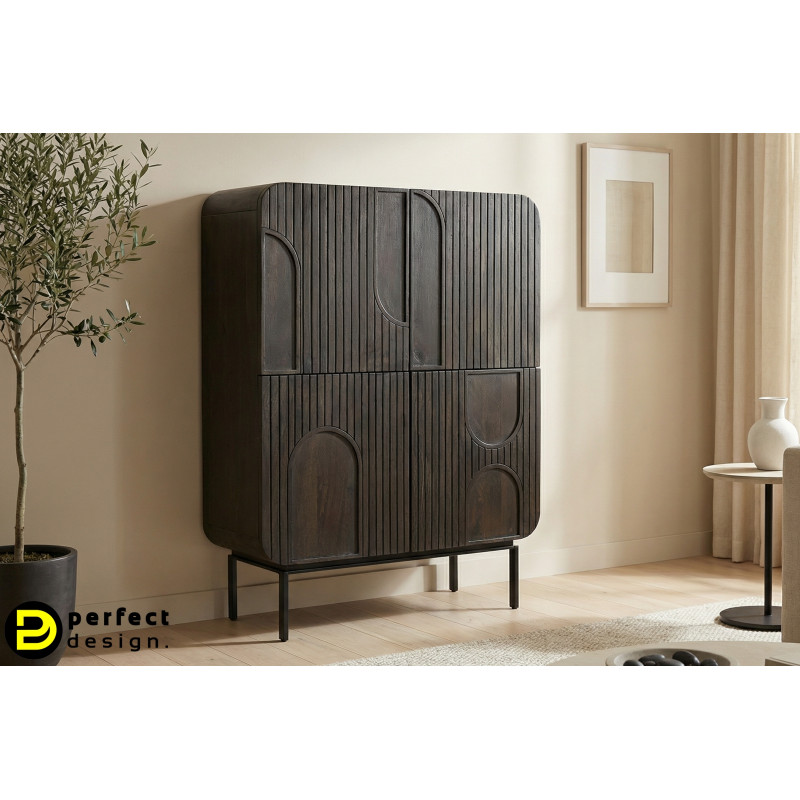 ORISSA BLACK modern mangófa szekrény - 90cm