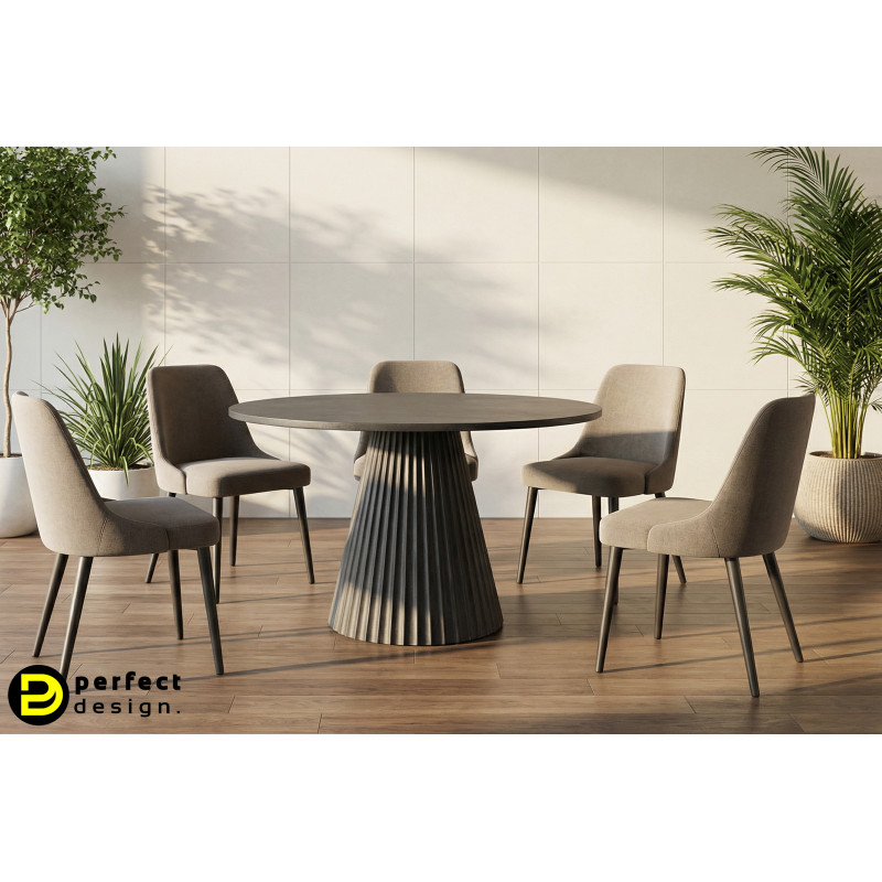 ORISSA BLACK kerek mangófa étkezőasztal - 120cm