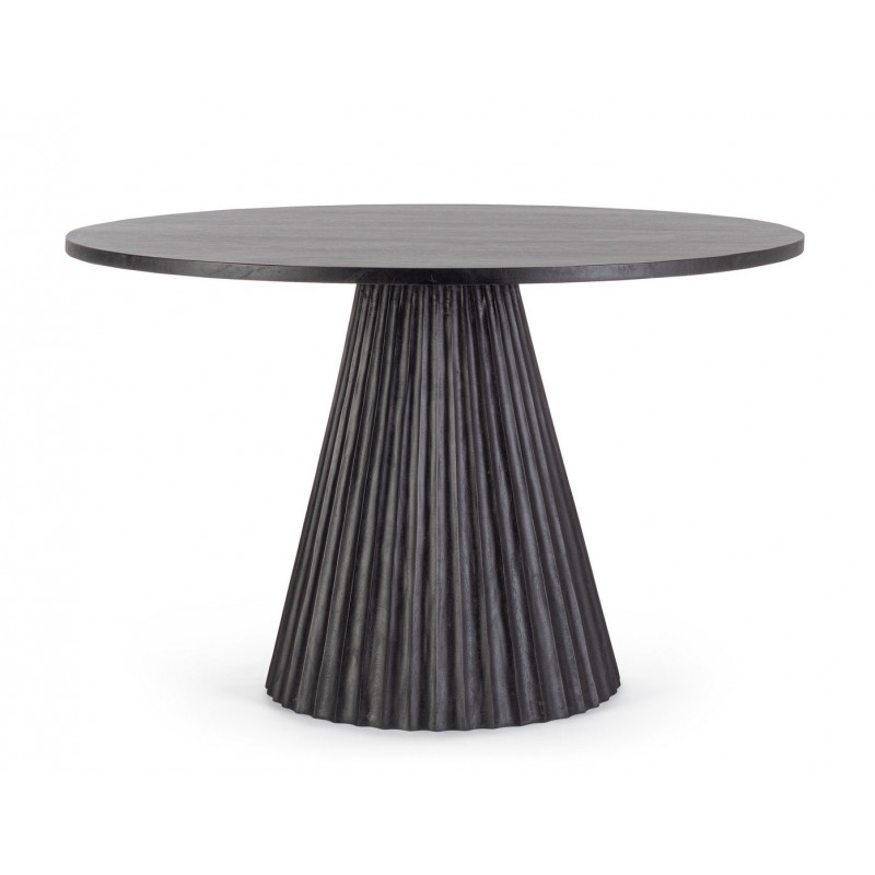 ORISSA BLACK kerek mangófa étkezőasztal - 120cm
