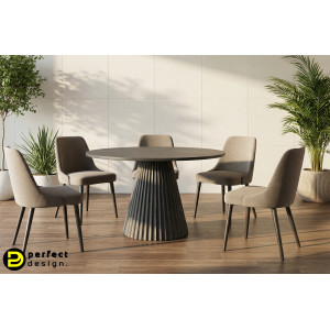 ORISSA BLACK kerek mangófa étkezőasztal - 120cm BIZZOTTO