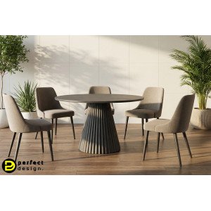 ORISSA BLACK kerek mangófa étkezőasztal - 120cm BIZZOTTO