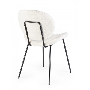 MADDIE modern boucle szék - fehér