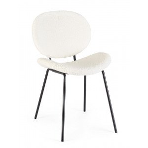 MADDIE modern boucle szék - fehér BIZZOTTO