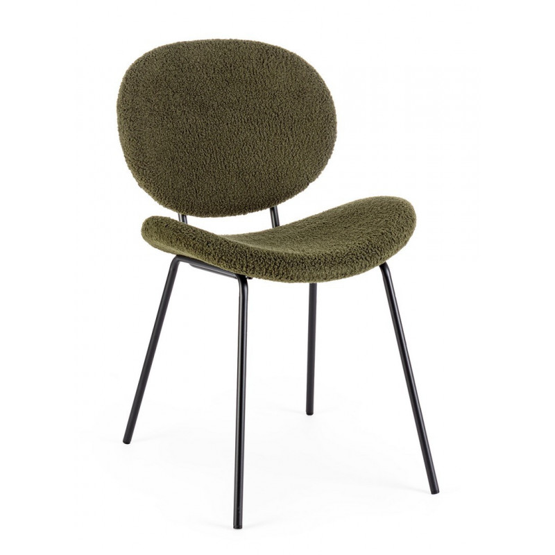 MADDIE modern boucle szék - zöld