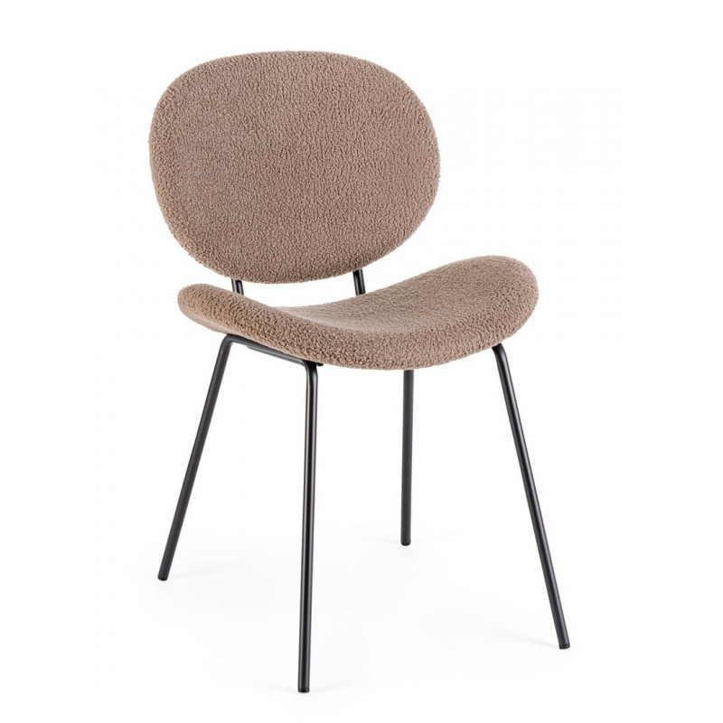 MADDIE modern boucle szék - barna
