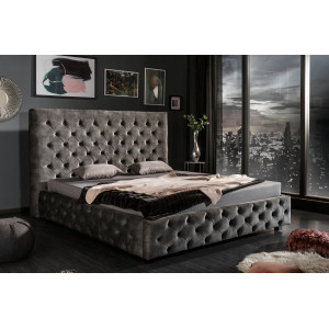 PARIS modern bársony ágykeret -  160x200cm - szürke INVICTA