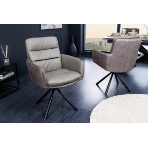 BIG GEORGE prémium bőr szék - taupe szürke INVICTA