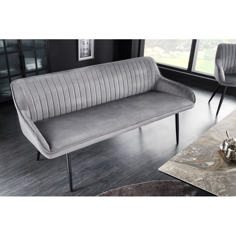 STICH modern bársony ülőpad - 160cm - szürke