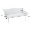 STICH modern bársony ülőpad - 160cm - szürke