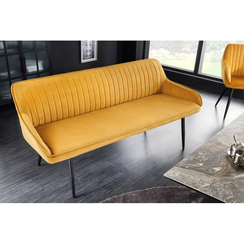 STICH modern bársony ülőpad - 160cm - okker