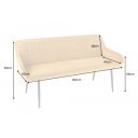 STICH modern bársony ülőpad - 160cm - okker