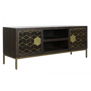 GOLDING modern akácfa TV-szekrény - 140cm