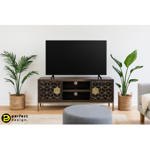 GOLDING modern akácfa TV-szekrény - 140cm ITEM