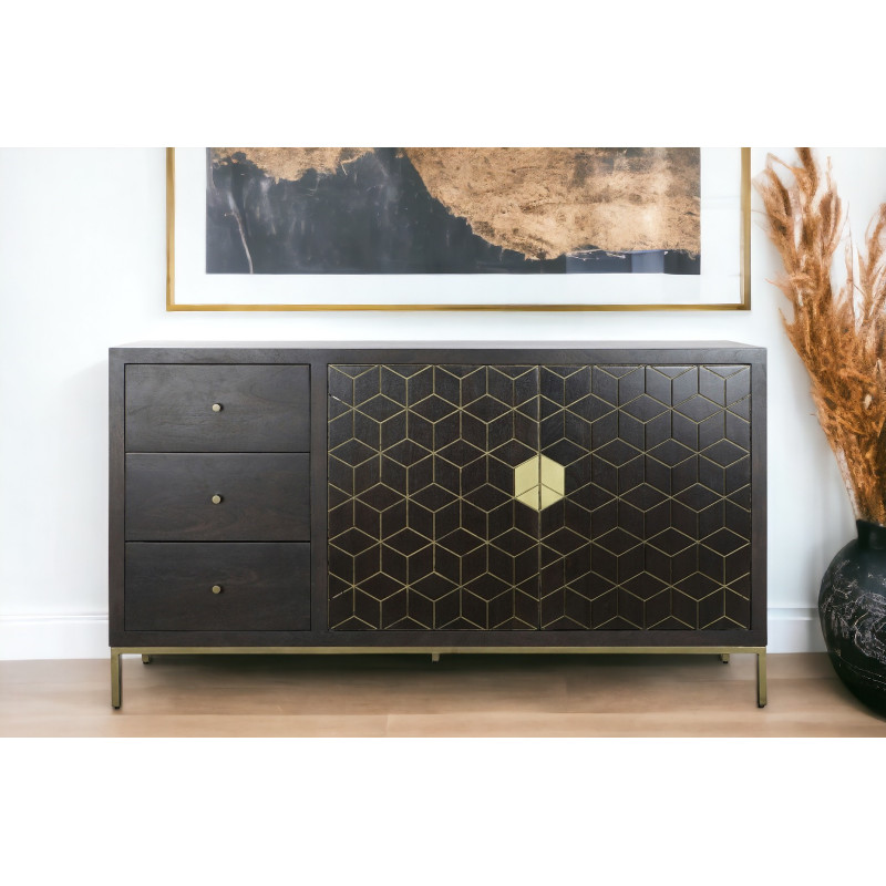 GOLDING modern mangófa komód - 160cm