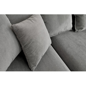 HEAVEN modern bársony sarokkanapé - 255cm - szürke