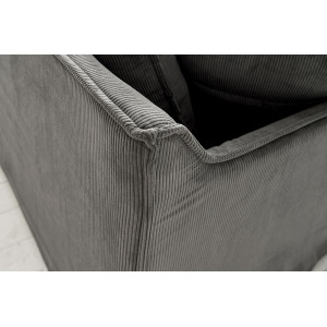 HEAVEN modern bársony sarokkanapé - 255cm - szürke