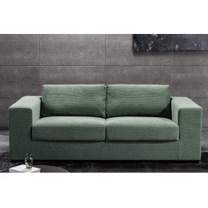 LOUNGER design kordbársony kanapé - 220cm - zöld INVICTA