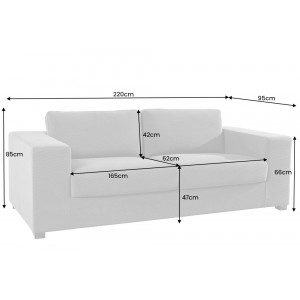 LOUNGER design kordbársony kanapé - 220cm - kék