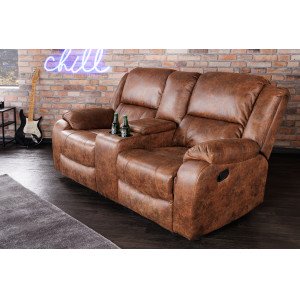 HOLLYWOOD dönthető mozi fotel 2 személyes - antik barna Ülőbútor