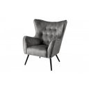 AMSTERDAM design bársony fotel - szürke