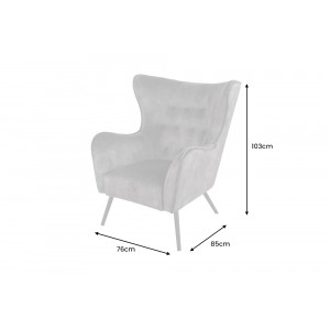 AMSTERDAM design bársony fotel - szürke