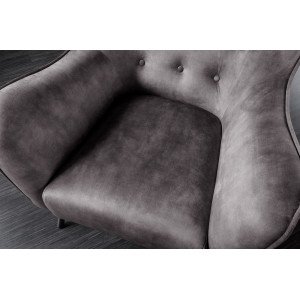 AMSTERDAM design bársony fotel - szürke