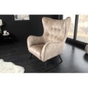 AMSTERDAM design bársony fotel - beige